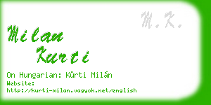 milan kurti business card